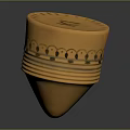 Ancient Yellow Conical Weapon With Ornate Patterns And Traditional Design 3d model