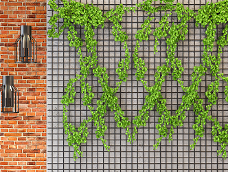 Industrial LOFT plant wall green plant wall 3d model