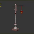 Modern Metal Floor Lamp With Crossbar Yellow Lampshade And Square Base