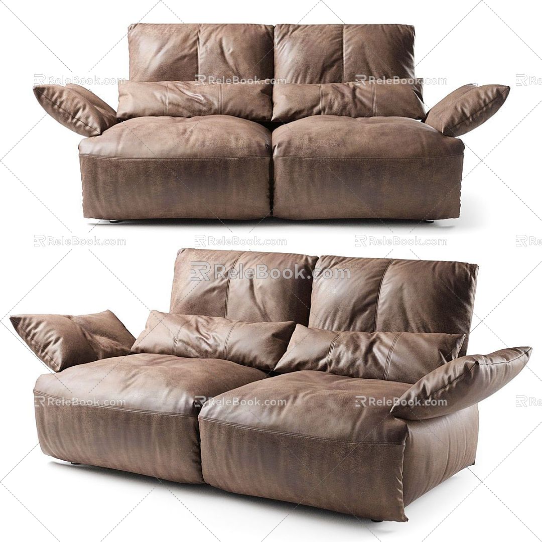 Modern Multi-Person Sofa Sofa Two-Person Sofa Casual Sofa Living Room Sofa Leather Sofa Corner Sofa 3d model