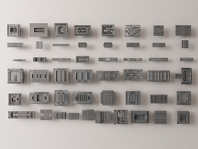 Modern mechanical parts and equipment 3d model