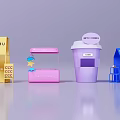 Colorful Mini Shop Models In Various Colors With Sweet Shop And For U Logo