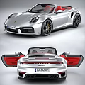Silver Convertible Sports Car with Red Seats Sporty Exterior and Alloy Wheels