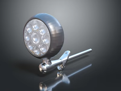 Round LED Light Fixture With Multiple Bulbs Metal Housing And Adjustable Bracket Design 3d model