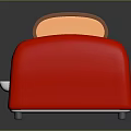 Red Toaster With Toasted Bread Slices Stylish Modern Kitchen Appliance Design 3d model
