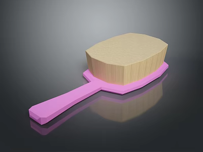 Modern Brush With Pink Handle And Natural Bristle Design 3d model