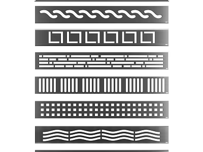 Functional Bathroom Accessories Featuring Various Patterned Strip Designs for Home Decor 3d model