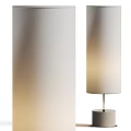 Modern Floor Lamp With Cylindrical Linen Shade Geometric Metal Base And Soft Warm Lighting
