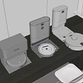 Sweeping robot, intelligent sweeper, sweeping and dragging all-in-one machine 3d model