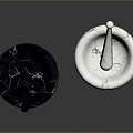Elegant Black and White Marble Mortar and Pestle Set for Home Use