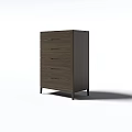 Modern Dark Brown Wooden Chest of Drawers With Five Drawers And Slim Legs