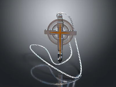 Cross Pendant Necklace With Chain Stylish Fashion Accessory For Daily Outfit 3d model