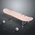 Pink Skateboard With White Wheels And Metal Trucks For Daily Use