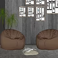 Modern Lazy Sofa Fabric Lazy Sofa Combination 3d model