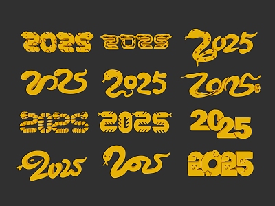 2025 Year of the Snake 2025 WordArt 2025 Font New Year Material Congratulations New Year of the Snake Element Year of the Snake Font Year of the Snake Material model