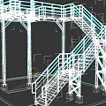 Heavy Duty Industrial Steel Platform With Stairs And Guardrails For Equipment Access