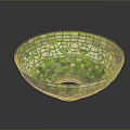 Artistic Green Blue Mosaic Glass Bowl Shaped Lighting Combination Design