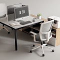 Modern Office Desk and Chair Office Desk and Chair Staff Station Computer Desk and Chair 3d model