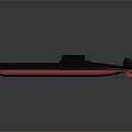 Black And Red Submarine Model 3D Rendering With Detailed Design Features 3d model