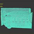 Detailed Church Style Architectural Model With Arched Windows Stained Glass And Tile Roof
