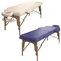 Beige and Blue Foldable Medical Massage Tables with Wooden Legs for Therapy Use