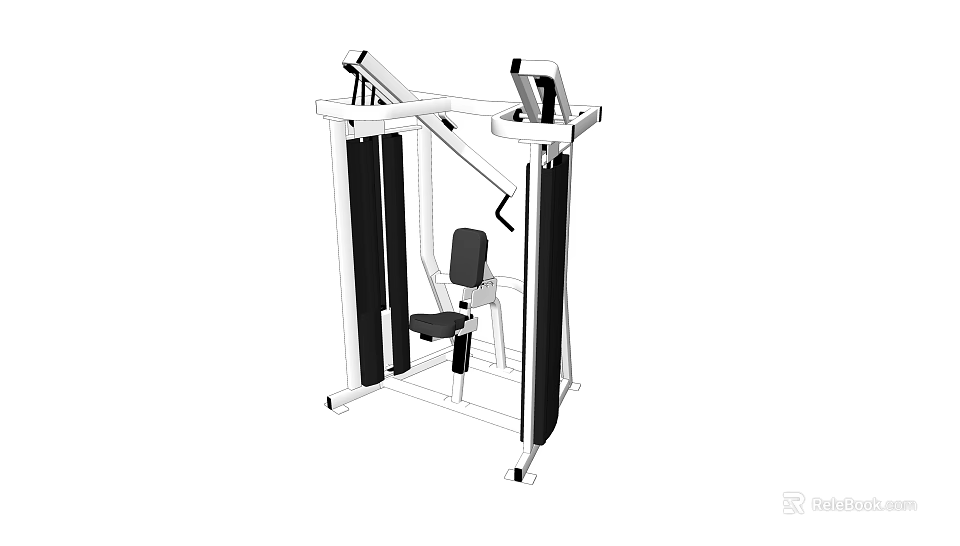 Seated Strength Training Fitness Equipment with Adjustable Seat and Metal Frame for Home Gym Use 3d model 