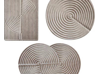 Square Rugs with Spiral Pattern and Modern Design for Home Interior Decor 3d model