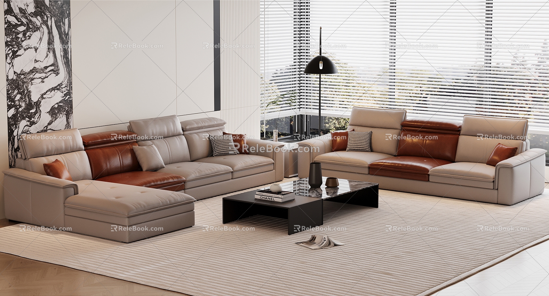 Modern Living Room Sofa Modern Sofa Coffee Table Combination Multi-functional Sofa 3d model