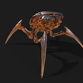 Detailed Artistic Mechanical Sculpture With Metallic Limbs And Orange Inner Structure