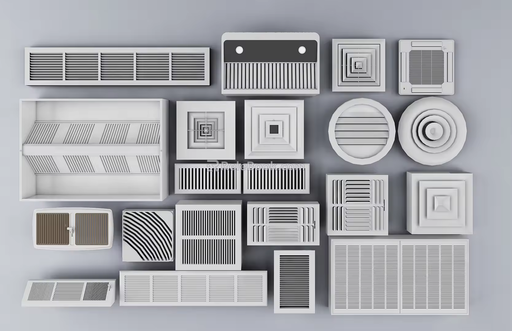Modern Vent Air-conditioning Port Combination 3d model