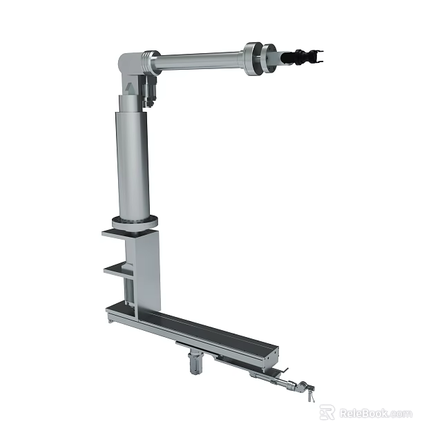Mechanical Support Arm Structure With Vertical Column And Horizontal Extension Base 3d model 