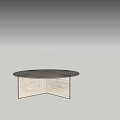 Round Coffee Table With Light Marble Top And Minimalist Modern Base Design 3d model