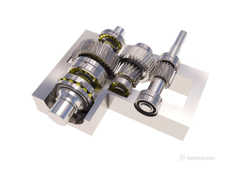 Precision Engineered Mechanical Components With Gears Shafts Bearings And Metal Structure 3d model 