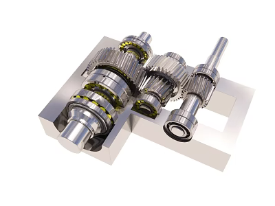 Precision Engineered Mechanical Components With Gears Shafts Bearings And Metal Structure 3d model