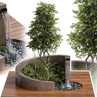 Modern Tree Pond 3d model