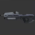 Futuristic Sci Fi Weapon With Metallic Body Scope Barrel And Tactical Grip
