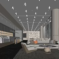 Modern reception area Sales office Negotiation area 3d model