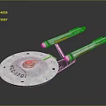 Spacecraft Model With Disc Shaped Hull Twin Engines NCC 1701 For Cosmic Exploration