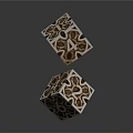 Decorative Metallic Cubes With Intricate Patterns And Letter A Design For Home Decor