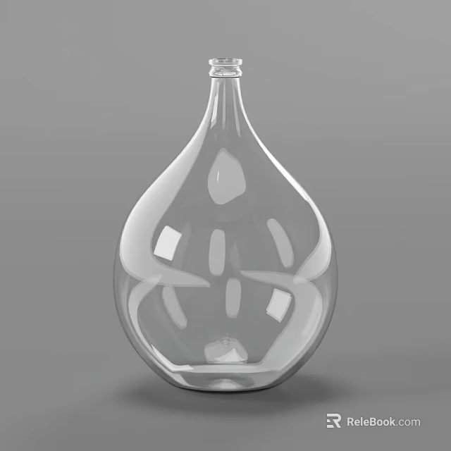 Modern Clear Glass Vase With Fresh Flowers For Home Decor And Table Centerpiece 3d model 