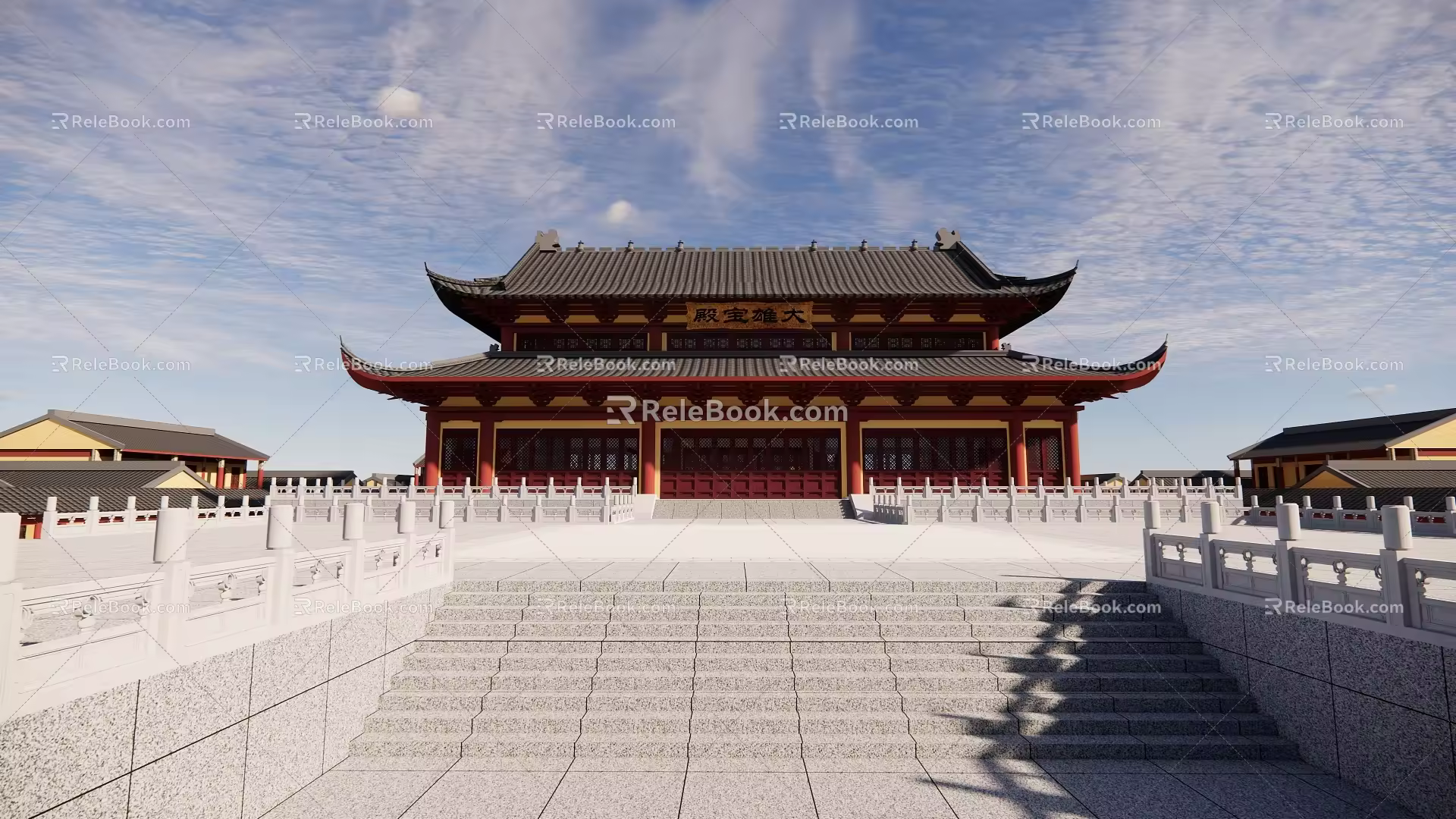 Ancient buildings of Chinese temples and temples 3d model