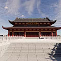 Ancient buildings of Chinese temples and temples 3d model