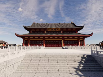 Ancient buildings of Chinese temples and temples 3d model