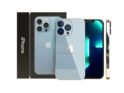 iPhone 15 Pro Design With Camera Lenses And Box Front Back View 3d model