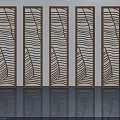 Elegant Modern Swing Door Design With Wooden Carved Patterns For Kitchen 3d model