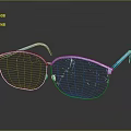 Stylish Blue Glasses Accessory with Broken Lenses and Blue Frame on Black Surface with Reflection