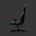 Black And Green Gaming Chair With Mesh Design Logo On Backrest Black Base And Wheels