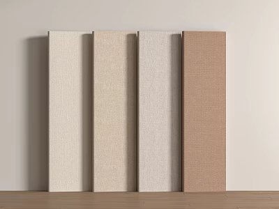 Upholstered Wall Panels In Various Neutral Tones With Textured Fabric For Modern Interior 3d model