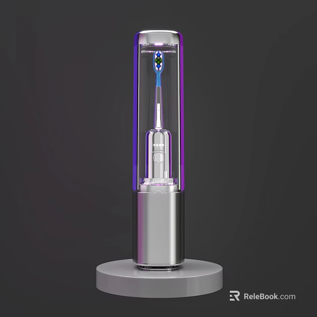 Modern Bathroom Accessory UV Sterilizer Stainless Steel Toothbrush Holder with Automatic Function 3d model