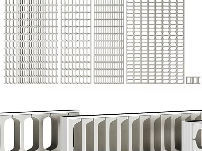 Modern Metal Partition Designs With Grid Patterns And Vertical Slats 3d model